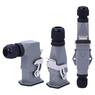 重载连接器矩形HDC-HA003航空插头4芯5孔6针热流道防水对接卧式座