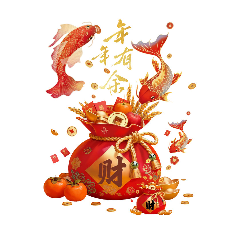 2026新年福袋财神到玻璃贴膜软装墙贴