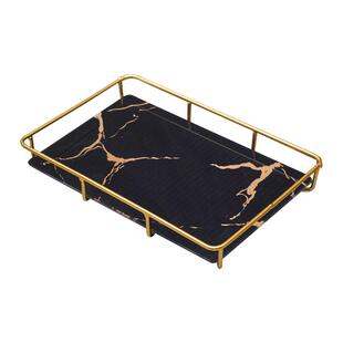 北欧卫生间桌面梳妆洗手洗漱台化妆品盒收纳香水护肤品置物架托盘