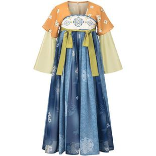 笛莎官方旗舰童装女童连衣裙秋季新款大童女孩儿童时尚国风汉服裙