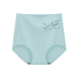 女士高腰内裤纯棉底档收腹提臀透气性感三角裤女简约抗菌棉质紫色