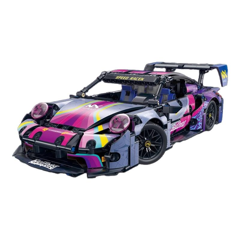积木跑车保时捷911GT3拼装玩具