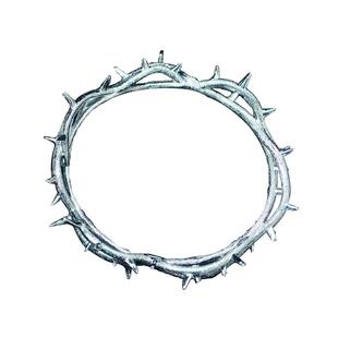 欧美嘻哈说唱歌手Lamar同款荆棘王冠手环磨砂S925银手镯ins风男女