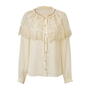 【2件8折】MAXRIENY法式优雅感绣花衬衫女雪纺衫气质宽松上衣