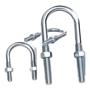 工厂价镀锌U型螺栓螺丝加长u形管夹管卡抱箍固定骑马卡扣M6M8M10