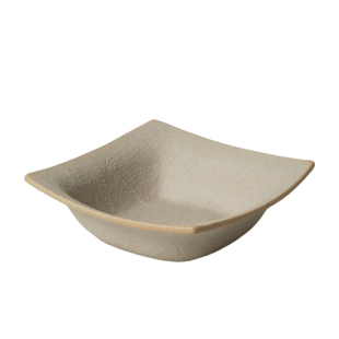 无釉粗陶复古四方碗菜碗蘸料碟家用陶瓷法式汤碗凉菜碟菜盘小吃碟