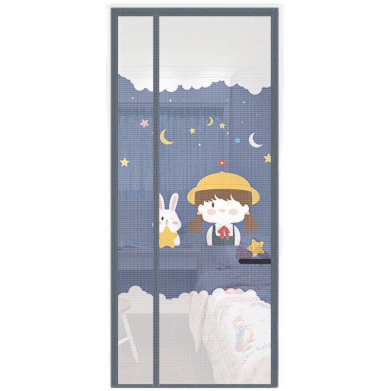 防蚊门帘全磁条磁吸纱门卡通帘子