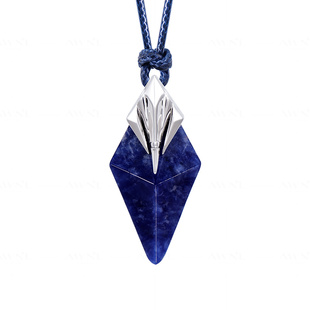 AWNL波塞冬三叉戟蓝纹石项链男款小众设计感新年礼物送礼送男友