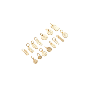 14K包金保色英文字母复古头像吊牌吊坠diy手链项链延长链尾链配件