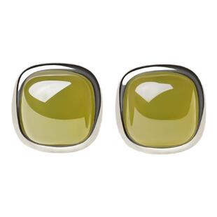 宫里上新和田玉耳钉女纯银方糖耳饰玉石耳环生日妇女节礼物送妈妈