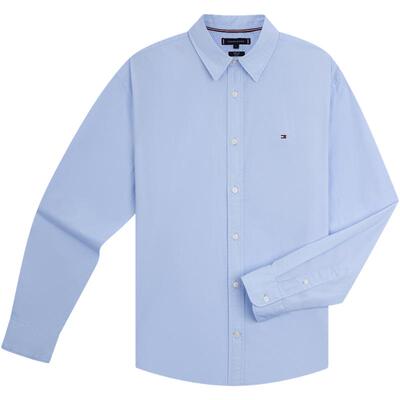 Tommy男装纯棉府绸净色修身衬衫