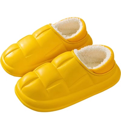 防水棉拖鞋男冬季居家居室内保暖加毛绒厚底防滑可外穿包跟棉鞋男