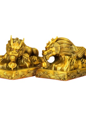 纯黄铜避水兽摆件镇水兽