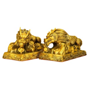 纯黄铜避水兽摆件镇水兽化解厕所卫生间家居装饰品吸水蚣蝮水瑞兽