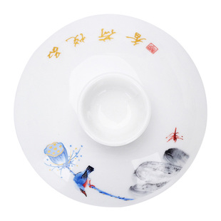 三才盖碗带盖子单盖茶碗盖单个陶瓷茶具单卖大号配盖配件白瓷高端