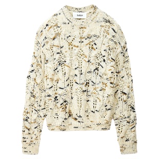 bash冬季法式休闲镂空设计感套头杂色毛衣女士针织衫上衣1H25RAVE