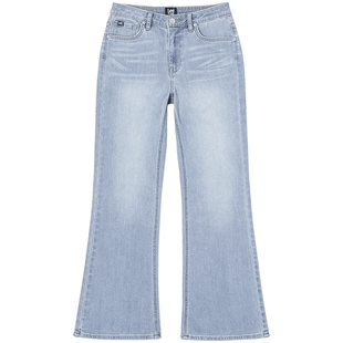 【张凌赫代言】Lee凉凉裤427高腰喇叭浅蓝色女凉感牛仔裤潮A08028