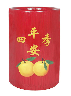 红色四季平安竹香炉天公炉竹升