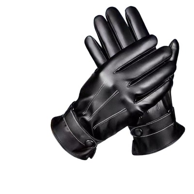 男女冬季骑行加绒皮手套加厚防水防风保暖触屏电动摩托车防寒加棉