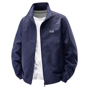 JEEP吉普外套男春季新款宽松中年爸爸上衣2025春秋款休闲运动夹克