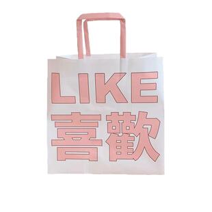 简约礼品袋纸袋妇女节礼物包装儿童生日创意文字可爱大号手提袋子