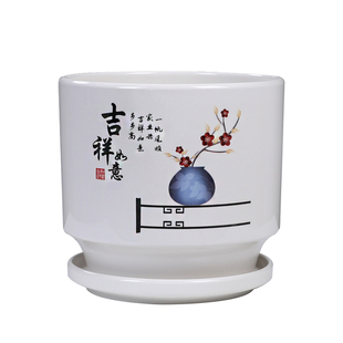 陶瓷花盆带托盘特价特大号塑料创意多肉室内家用吊兰绿萝盆清仓