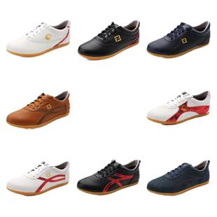 太极鞋男软牛皮牛筋底练功鞋超纤皮中老年太极拳鞋女功夫鞋晨练鞋