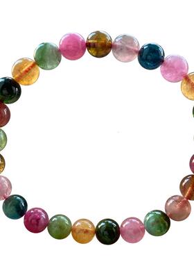 天然西瓜碧玺手链饰品男女生礼物