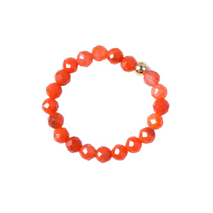 普陀山南红镶嵌戒指女生单圈高级感轻奢无名指指环14k金指戒礼物