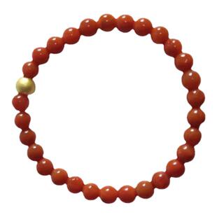 天然南红玛瑙串珠戒指女柿子红色本命年极细食指戒叠带素圈指环女