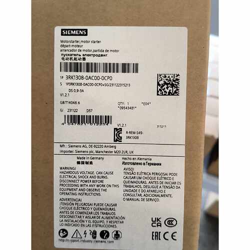 议价3RK13080AC000CP0电机起动器适用