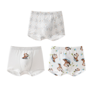 英氏儿童内裤纯棉7A抑菌短裤男童女童透气亲肤底裤秋冬新款平角裤