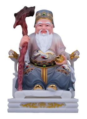 玉石粉中式客厅土地公婆神像