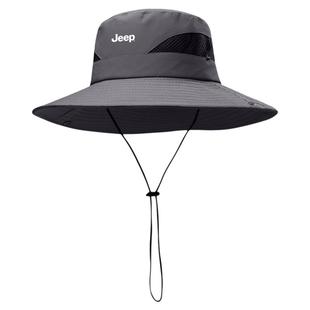 jeep吉普帽子男士夏季防晒防紫外线遮阳帽户外登山钓鱼太阳渔夫帽