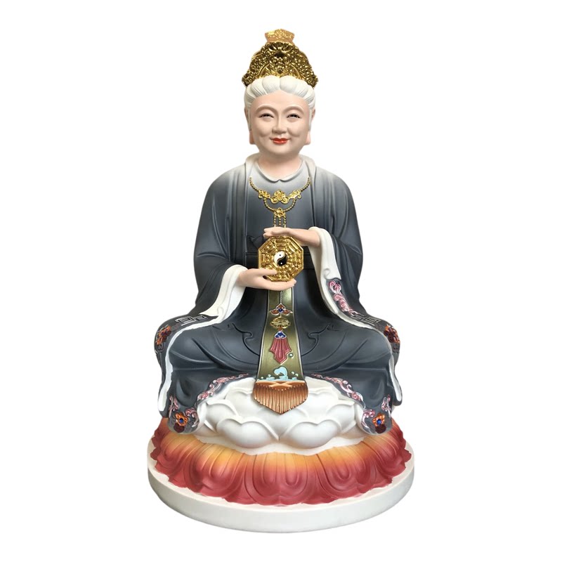 彩绘无极老母骊山老母神像摆件
