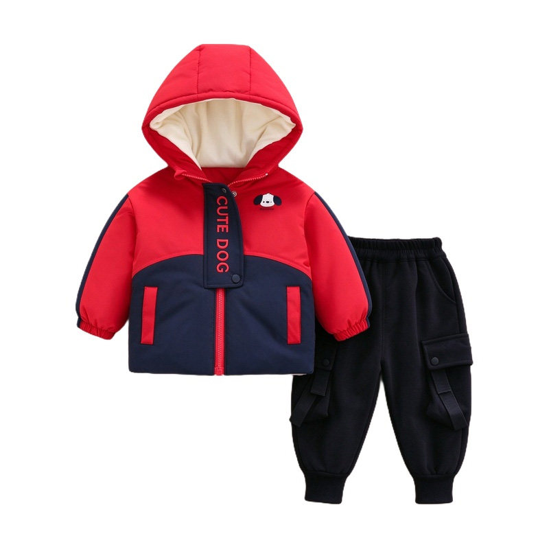 男童冬装卡通棉服套装