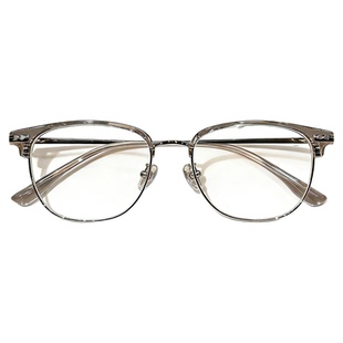 冷茶色超轻钛架半框眼镜近视女可配有度数素颜显白金丝边眼睛镜架