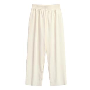 冰丝女裤夏薄款大码宽松胖mm高腰显瘦九分垂感黑色休闲直筒阔腿裤