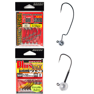 DECOY日本胜一铅头钩曲柄钩VJ71/74路亚软虫钩鲈鱼鳜鱼黑坑钓鱼钩