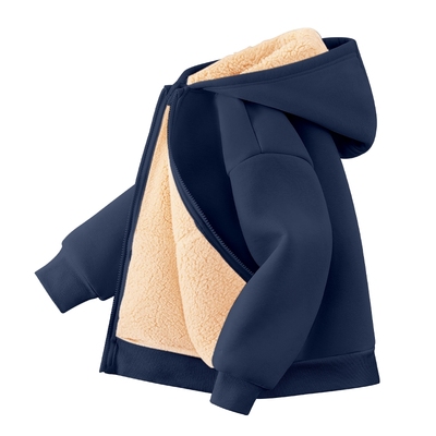 真维斯男童冬装外套2025新款加厚加绒一体绒羊羔绒秋冬款儿童上衣