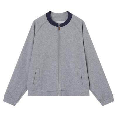 德玛纳云氧棉立领撞色短外套女