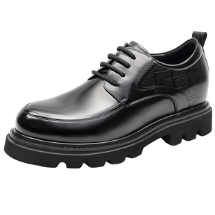 高哥增高鞋男商务正装皮鞋春季新款轻便厚底鞋子隐形内增高鞋8cm