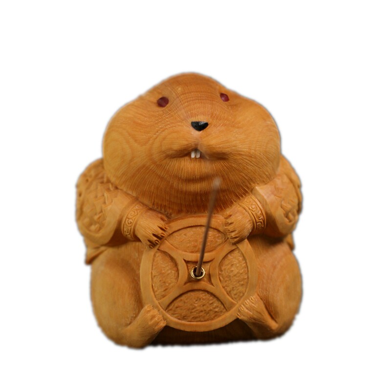 居舍小叶黄杨木兔儿爷香插