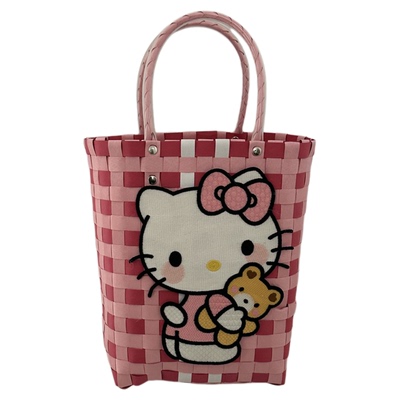 cosy zing 夏威夷Kitty猫少女辣妹凯蒂猫手提包菜篮子编织购物包