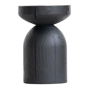 叁几 一条条木墩 侘寂风碳化黑色凳子民宿边几茶几摆件原木矮凳