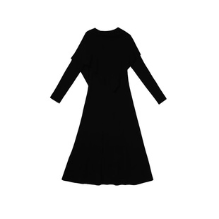 琪琪微微胖大码女装斗篷设计感针织连衣裙女长袖气质百搭得体风