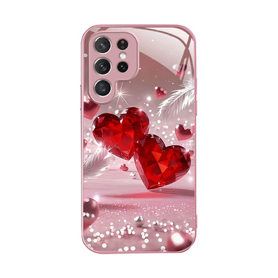 A55苹果17SamsungS26+三星S24ultra手机壳23加S25FE爱心22u水晶54玻璃14case56适用16plus女21高级感小众15粉