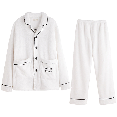 贝妍男士冬季加厚珊瑚绒保暖睡衣