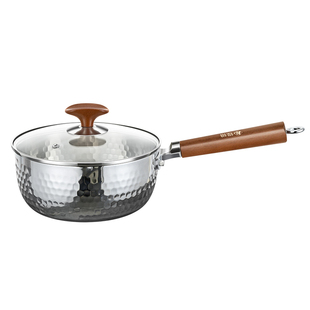 铿锵316L无涂层雪平锅不锈钢加厚小奶锅日式辅食蒸煮泡面锅小汤锅