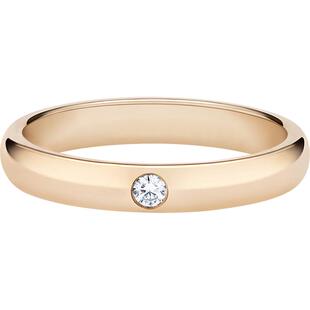 [情人节礼物]戴比尔斯 DB Classic 18K玫瑰金单钻戒指3mm